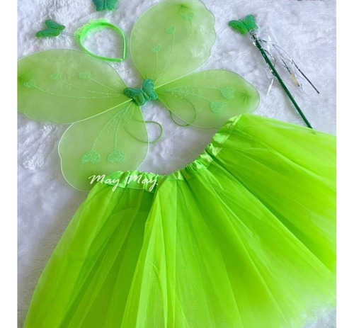 Kit Fantasia Asa Borboleta Varinha Tiara Saia Tutu Carnaval