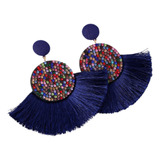 Aros Momi Azules Boho- Fiesta