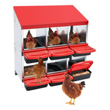 Ceed4u Caja Nido De Pollo Para Poner Huevos, 6 Agujeros Y 2 