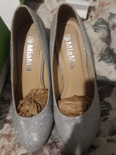 Zapatos Plateados Mujer