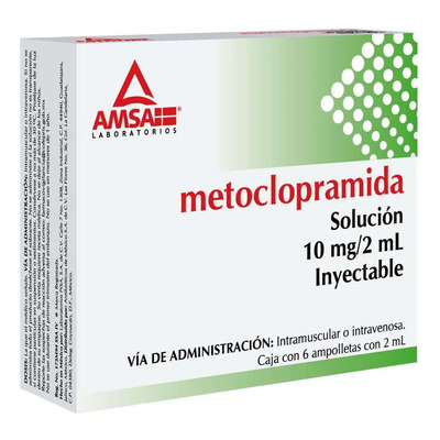 Metoclopramida Solución Inyectable 10 Mg\u002F2 Ml, 6 Ampolletas 2 Ml | MercadoLibre