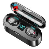 Audífonos / Power Bank Bluetooth Inalámbrico F9 Táctil 2023 Color Negro