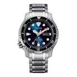 Reloj Citizen Promaster Automatic Ny010050m Hombre Color De La Malla Plateado Color Del Bisel Negro Color Del Fondo Azul