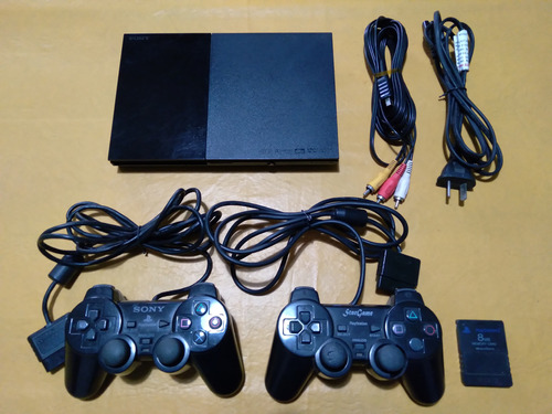 Sony Playstation 2 Slim Chipeada Con 2 Joysticks No Lee Dvd