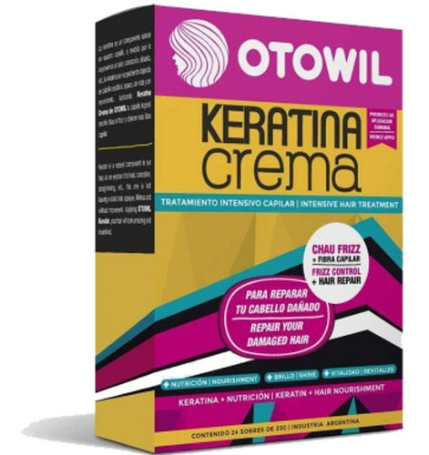 Keratina En Crema Tratamiento Reparador Otowil X 24 Sobres