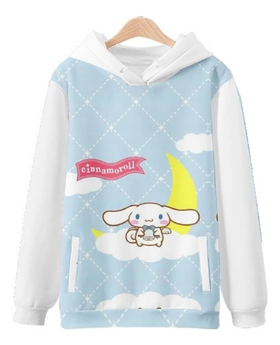 Sudadera Holgada Con Diseño Cinnamoroll Moon Smile Cute