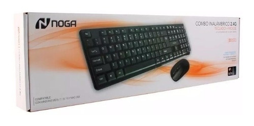 Kit Teclado Mouse Noga S5500 Inalambrico Combo Negro