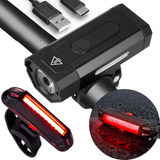 Kit Farol De Bike 800 Lúmen Alerta Lateral Medidor Usb Power