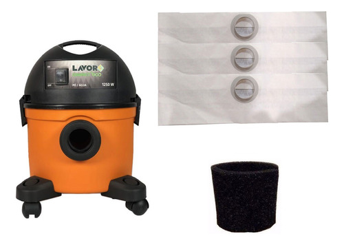 Kit 3 Sacos Aspirador Lavor Wash Compact Eco 1250w + Filtro