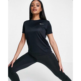 Remera Nike Running Negra De Mujer Clásica