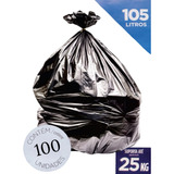 Saco De Lixo 100 L Reforçado Suporta 25kg - 100 Unidades