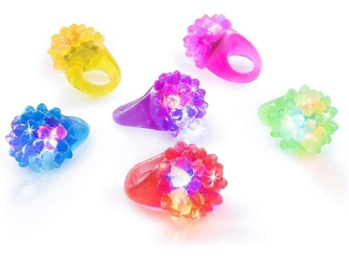 Anillos De Luz Led Goma Ajustables Para Fiestas X 6 Unidades