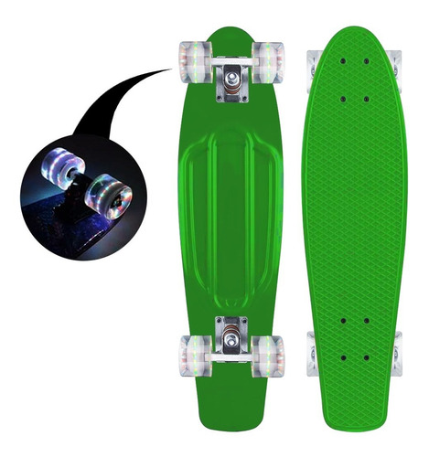 Skate Penny Patineta Verde Ruedas Led Niños / Color De Las Ruedas Colores