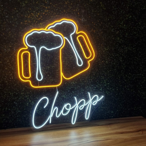 Luminaria/painel Neon Led - Caneca/chope/cerveja/bar 54x44cm