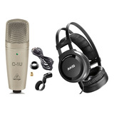 Microfono Condenser Behringer C-1u Usb Auricular Akg Estudio
