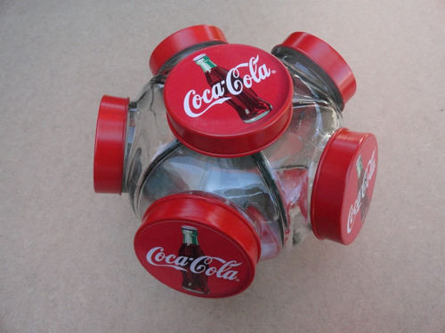 Baleiro Vidro Temático Coca Cola Giratório Médio Novo Refri