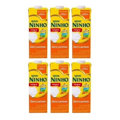 Kit C\u002F6 Leite Uht Zero Lactose Nestlé Ninho Integral Forti+ | Frete grátis