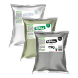 Kit 3 Argilas (branca, Verde E Preta) 200g Skincare