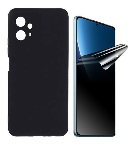 Capa Capinha + Pel Privacidade Hidrogel Fosca P/ Moto G23 4g Cor Preto