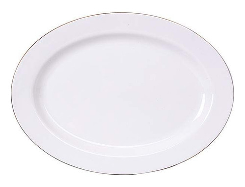 Plato Ovalado Porcelana Hallen Dorado Royal 36cm 