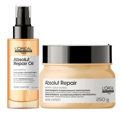 Kit Loreal Absolut Repair Gold Serum 90ml + Mascara 250g