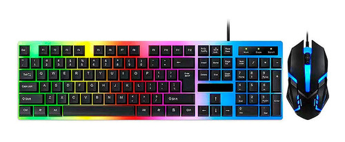 Combo Teclado Retroiluminado + Mouse Gamer Con Luces 7170