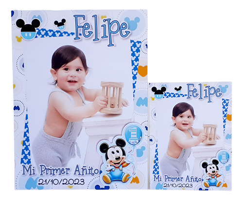 15 Mini Banners 9x12 Personalizado + Central Mickey Minnie 