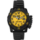 Reloj Caterpillar Hombre Barricade Calendario Sumergible Color De La Malla Negro-amarillo