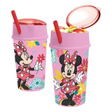 Vaso Snack Con Sorbete 400 Ml Minnie Playking Color Rojo Y Rosa