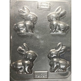 Molde Placas Acetato Conejo De Pascuas Para Chocolate Set X4