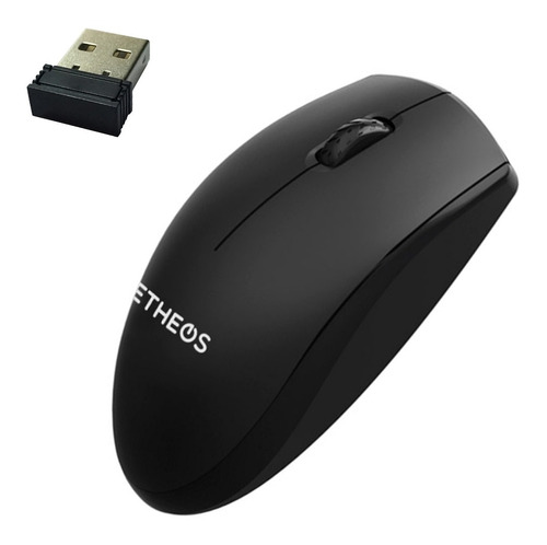 Mouse Inalambrico Negro 1200 Dpi Etheos Msio3 Receptor Usb