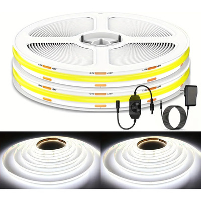 Tira Led Cob 10m Brillo Ajustable Para Interior 3000k\u002F6000k Luz Blanco Frío | Envío gratis