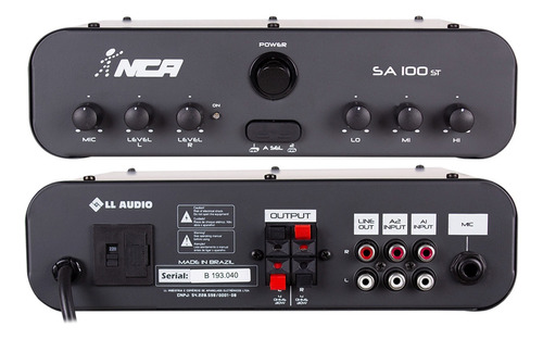Mixer Audio Compacto 60w Entrada P10 E 2 Rca Sa100 St Nca