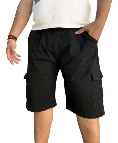 Bermudas Cargo Gabardina Especiales Hombre Grande Elastizada