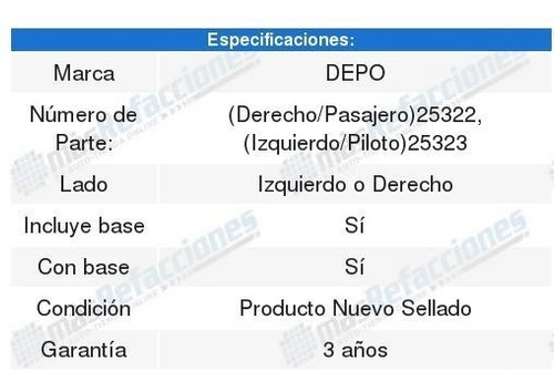 Faro Depo Dodge Stratus 2001 2002 2003 2004 2005 2006