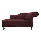 Divã Chaise Vani Recepção 1,80 Suede Bordô