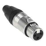 Conector Xlr Femea Metal Mxt 3 Pinos Resistente Tipo Neutrik