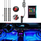 Luz De Cortesia Interna Kit4 Barras +controle Carro Fita Led