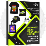 Papel Transfer Telas Oscuro Carta 20 Hojas Playeras Negras