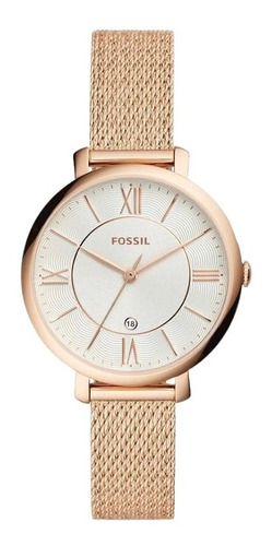 Reloj Fossil Es4352 Dama Color De La Correa Oro Rosa Color Del Bisel Oro Rosa Color Del Fondo Blanco