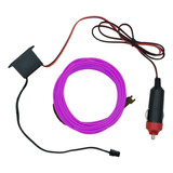 Hilo Luz Neon Led Rollo De 3 Metros Morado Con Encendedor