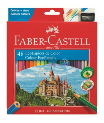 Eco Lápices De Color Faber-castell X48 Colores + Sacapuntas