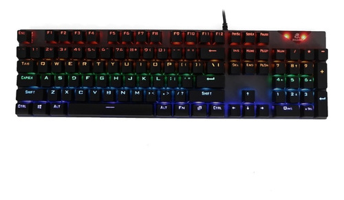 Teclado Gamer Jeqang Jk-919 Qwerty Color Negro Con Luz Rgb