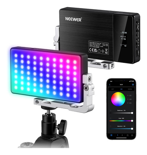 Neewer Luz De Video Rgb, Sl90 12w 4300mah Batería 360° A Tod