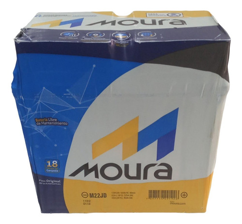 Bateria Auto Moura M22jd Honda Civic (borne Grueso)