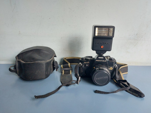 Antiga Camera Fotográfica Com Flash Pentax Super A