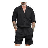 Mono De Manga Corta For Hombre, Estilo Casual .