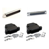 10 Peças - Conector Db25 Fêmea + 10 Macho Capa Kit Curto Pt 