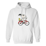 Sudadera Con Gorro Snoopy Bicicleta Roja