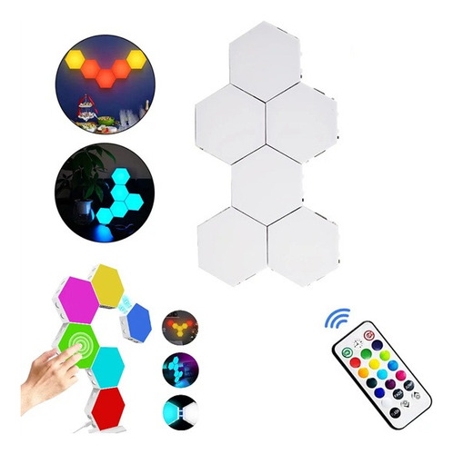 Luz Gamer Hexagonal Control App (no Usa Pilas) Set 6 Piezas